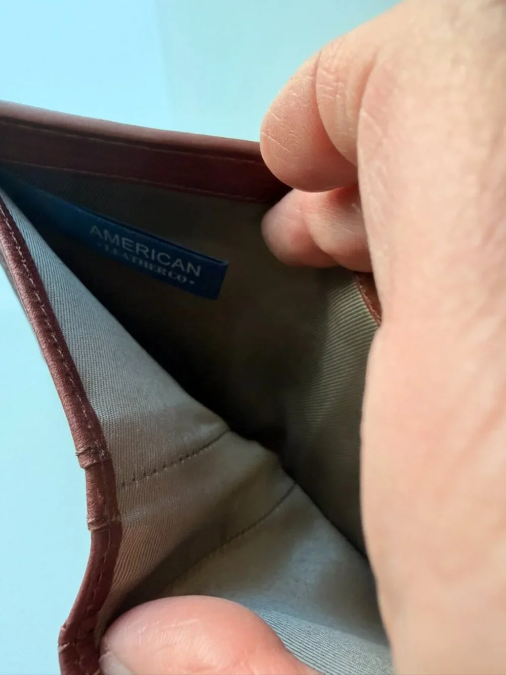 American Leather Co. Cleveland RFID Leather Bifold Wallet Cordovan